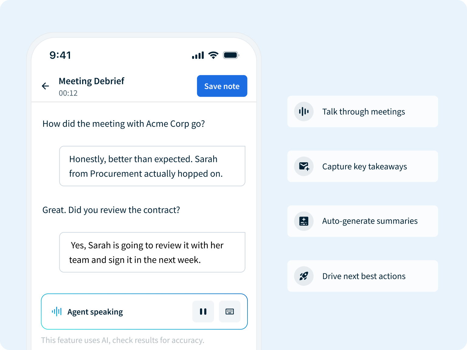 Post Meeting Interview on Mobile